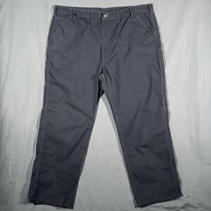 Carhartt Pants Men 46x34 Gray Duck Canvas Carpenter Cargo Utility Work Loose Fit